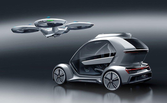 奧迪攜手空客推無人機(jī)汽車概念交通工具：可在任何地方起降