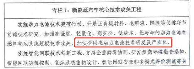 固態(tài)電池或?qū)⒈涣袨樾履茉雌?chē)核心技術(shù)攻關(guān)工程