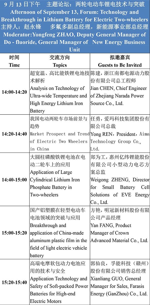 日程安排-2021輕型電動(dòng)車用鋰電池技術(shù)及應(yīng)用交流會(huì)